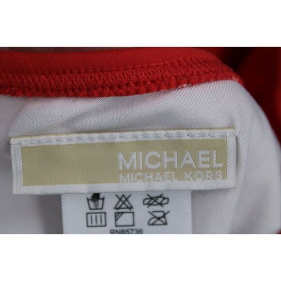 Michael Kors Ruffled Bikini Top Sangria Orange SIZE M - Picture 9 of 10